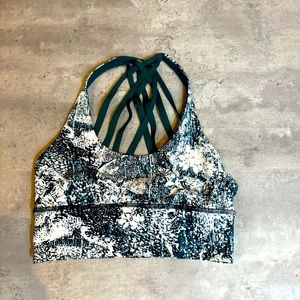 Lululemon Free To Be Moved Bra, Size 4 Wildwood White Multi/Green Jasper